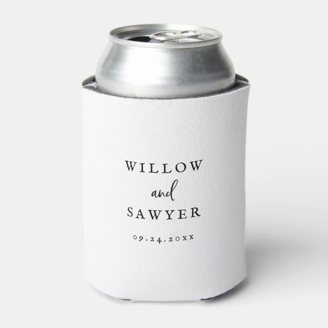 Rustic Script Wedding Favour Can Cooler (Can Front)