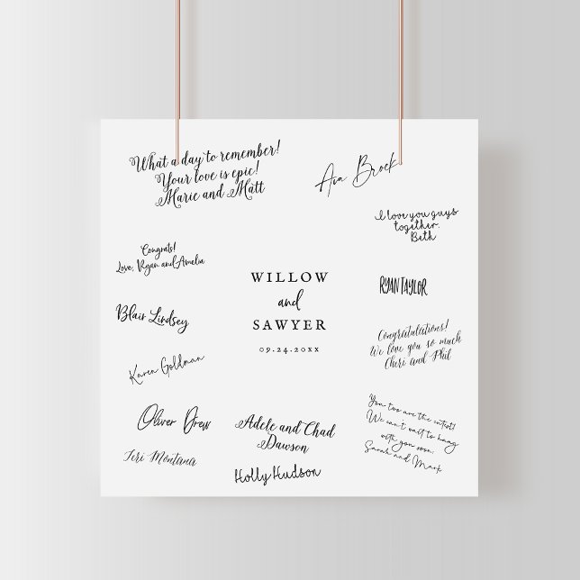 Rustic Script Wedding Guest Signing Poster (Creator Uploaded)