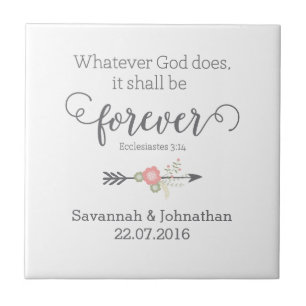 Rustic Scripture Christian Art Wedding Gift Tile