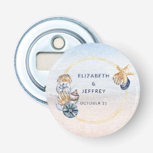 Rustic Seashells Ocean Sea Summer Beach Wedding Bottle Opener