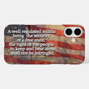 Rustic Second Amendment to the US Constitution iPhone 16 Plus Case