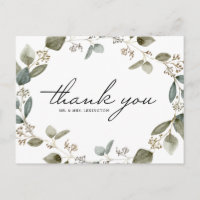 Rustic Seeded Eucalyptus Wreath Wedding Thank You