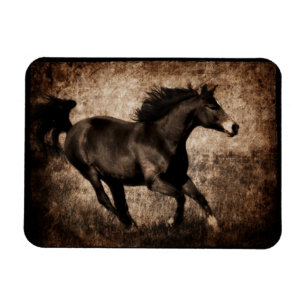 Rustic Sepia Galloping Horse Magnet