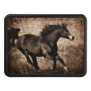 Rustic Sepia Galloping Horse Trailer Hitch Cover