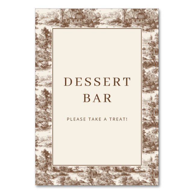 Rustic Sepia Vintage Landscape Border Table Number (Front)