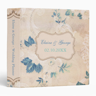 Rustic Shabby Chic Blue Vintage Wedding Planner Binder