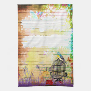 Rustic Shabby Chic Colourful Vintage Floral Kitchen Towel