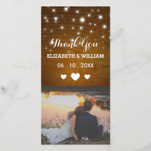 Rustic Shabby Chic Wedding Thank You Photo Card