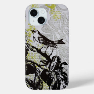 rustic shabby elegance french country bird iPhone 15 case
