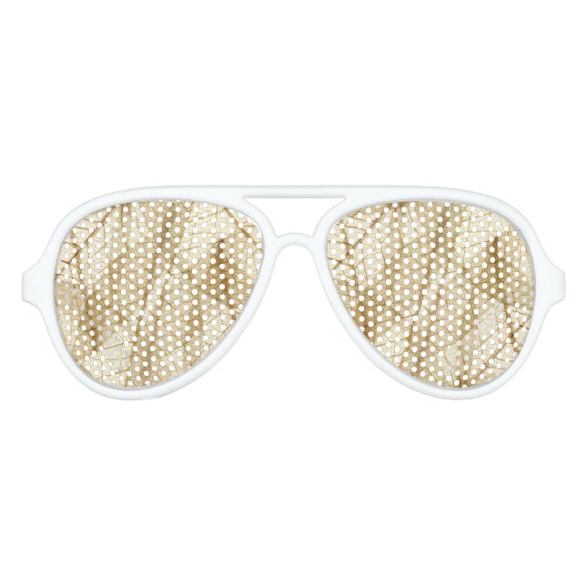 Rustic Sheer Cream Lace Leaves Aviator Sunglasses (Front)