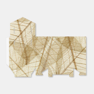 Rustic Sheer Cream Lace Leaves Favor Box