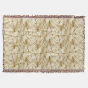 Rustic Sheer Cream Lace Leaves Throw Blanket