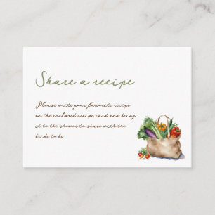 Rustic She's off the Market Bridal Shower Recipe Enclosure Card