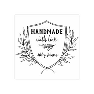 Rustic Shield Personalized Handmade By Rubber Stamp
