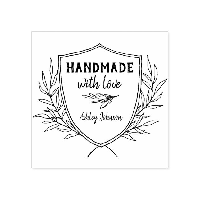 Rustic Shield Personalized Handmade By Rubber Stamp (Imprint)