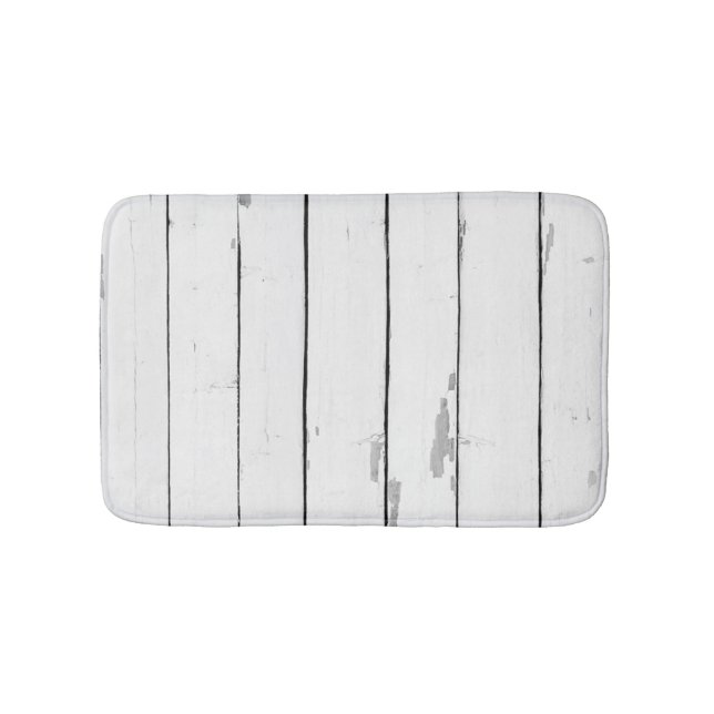 Rustic Shiplap Beach Bathroom Decor Bath Mat (Front)