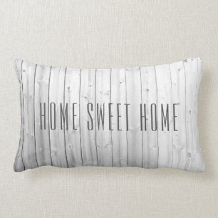 Rustic shiplap driftwood pattern Home Sweet Home Lumbar Pillow