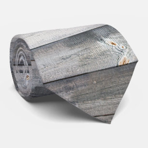 Rustic Shiplap Wood Boards Striped Pattern Tie