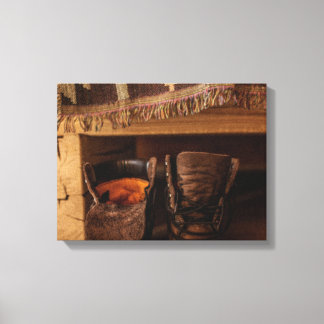 Rustic shoes image on canvas print
