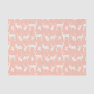 Rustic Silhouette Deer on Pink Tissue Paper