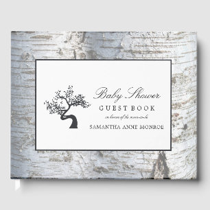 Rustic Silver Birch Tree Baby Shower Guest Book