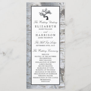 Rustic Silver Birch Tree Wedding Program