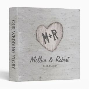 Rustic Silver Birch Tree Wedding Story Album Binder