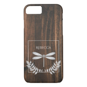 Rustic Silver Dragonfly Personalized Case-Mate iPhone Case