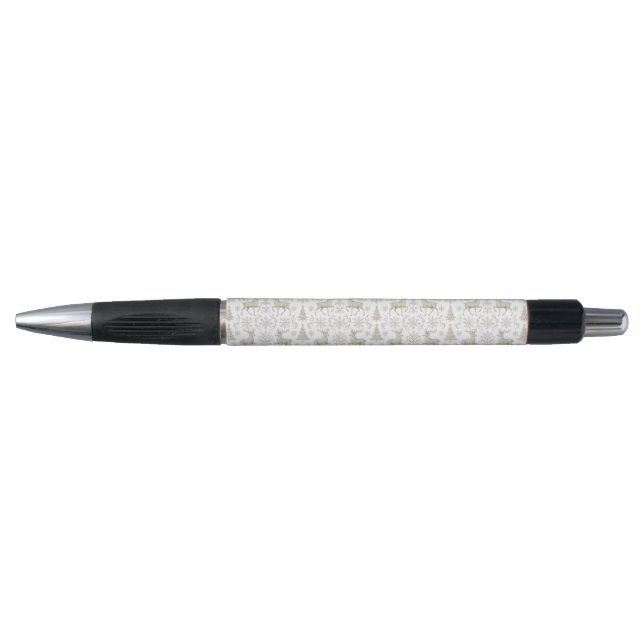 Rustic, Silver/White modern Christmas pattern Pen (Front)