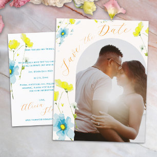 Rustic Simple 1 Photo Arch Save the Date Postcard