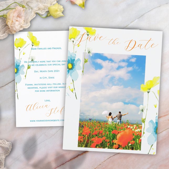 Rustic Simple 1 Photo Save the Date Postcard (Creator Uploaded)