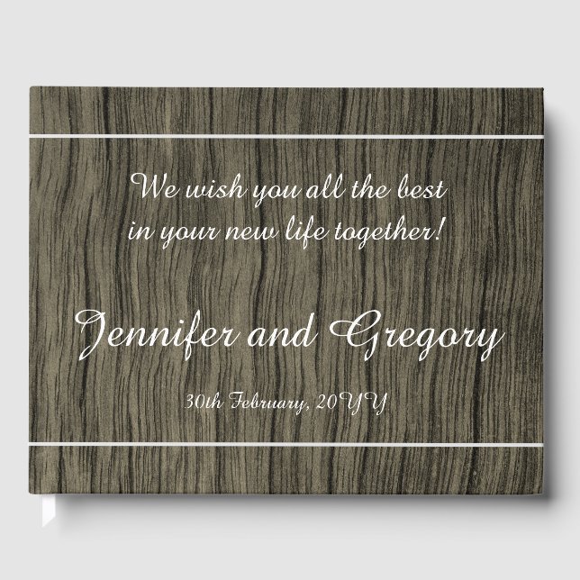 Rustic, Simple and Elegant Wedding Guest Book (Front)