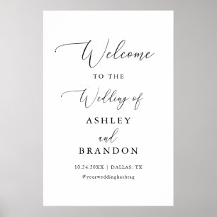 Rustic Simple Calligraphy Wedding Welcome Poster