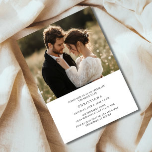 Rustic Simple Digital Budget Bridal Shower Photo  Invitation