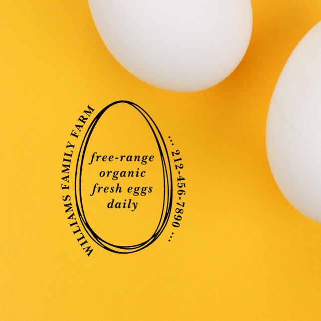 Rustic Simple Egg Carton Farmhouse Custom Text Rubber Stamp (Creator Uploaded)