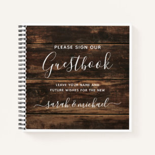 Rustic Simple Elegant Grange Bois Mariage Livre d'