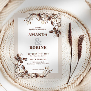 Rustic Simple Modern Wedding Invitation