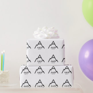 Rustic Simple Mountain Wedding Custom  Wrapping Paper