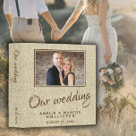 Rustic Simple Wedding Photo Album Binder<br><div class="desc">Rustic Wedding Photo Album 3 ring binder. A rustic wedding photo album for your wedding day memories with a trendy script. Easily personalize all the text on the front and on the spine and the wedding photo on the front - make your own unique photo album.</div>