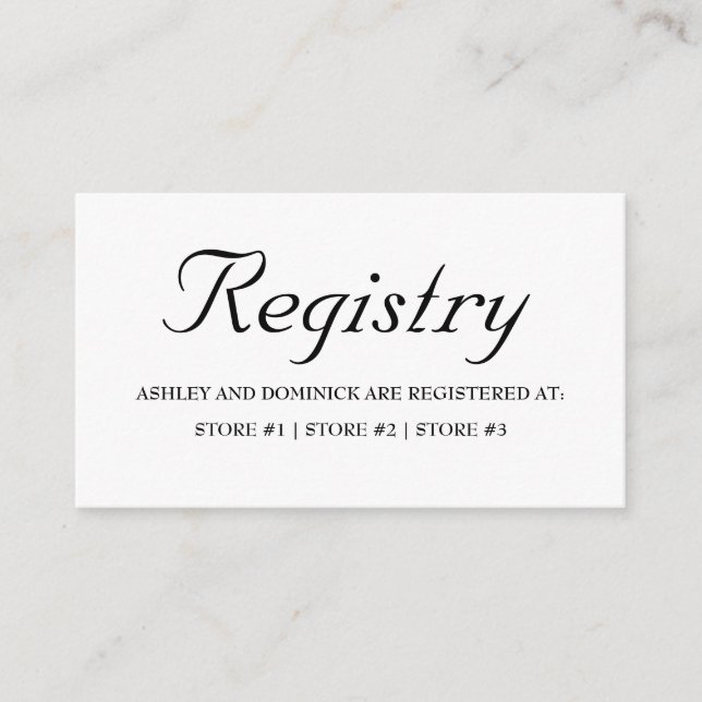 Rustic Simple Wedding Registry Enclosure Card (Front)