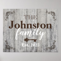 Rustic Simulated Wood Family Name