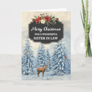 Rustic Sister in Law Merry Christmas Card