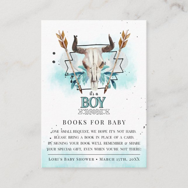 Rustic Skull and Arrows | It's A Boy | Enclosure Card (Front)
