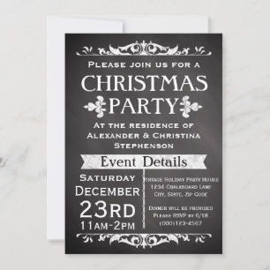 Rustic Slate Christmas Party Invitation