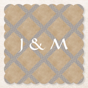 Rustic Slate grey disposable wedding tableware Paper Coaster