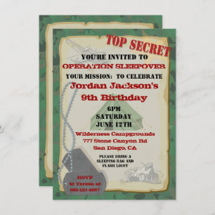Rustic Sleepover Party Invitation
