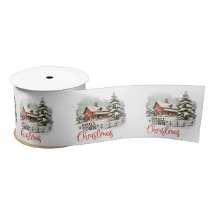 Rustic Small Town Christmas Farmhouse Satin Ribbon