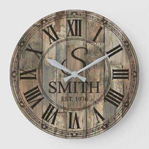 Rustic Smith Family wall Clock Farmhouse Decor