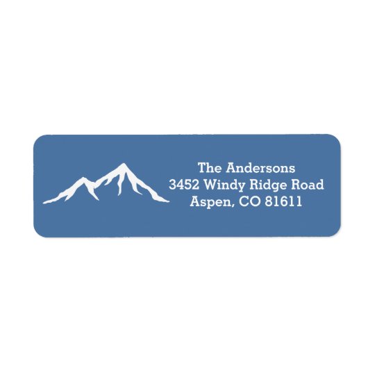 Rustic Snow Capped Mountains Custom Return Address Label