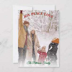 Rustic Snow Family Christmas Photo Memories Holiday Card